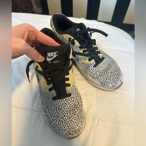 Nike Air Max Kids Sneakers - Black, Yellow, and White Dots